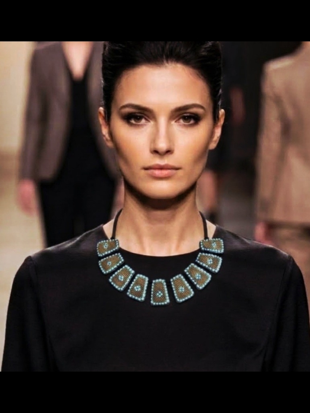 Fashion Jewelry Kashmir Turquoise Gold Statement Beaded Collar Necklace Tribal - Picture 9 of 12